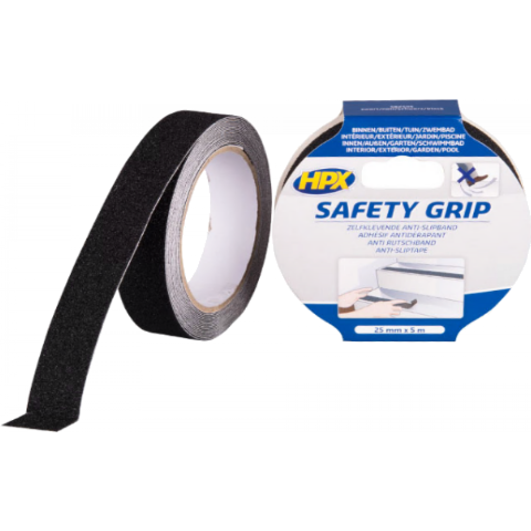 Tape safety grip 25mm 18 mtr zwart