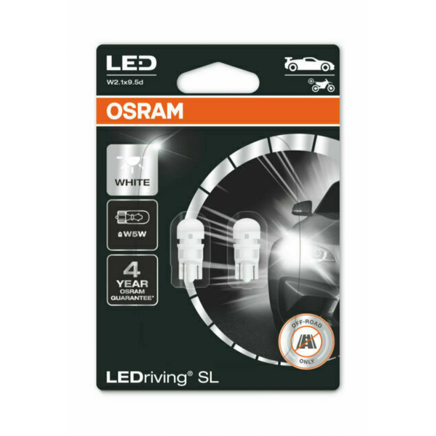 LED Osram 12V W5W 5W wBase (2 stuks)