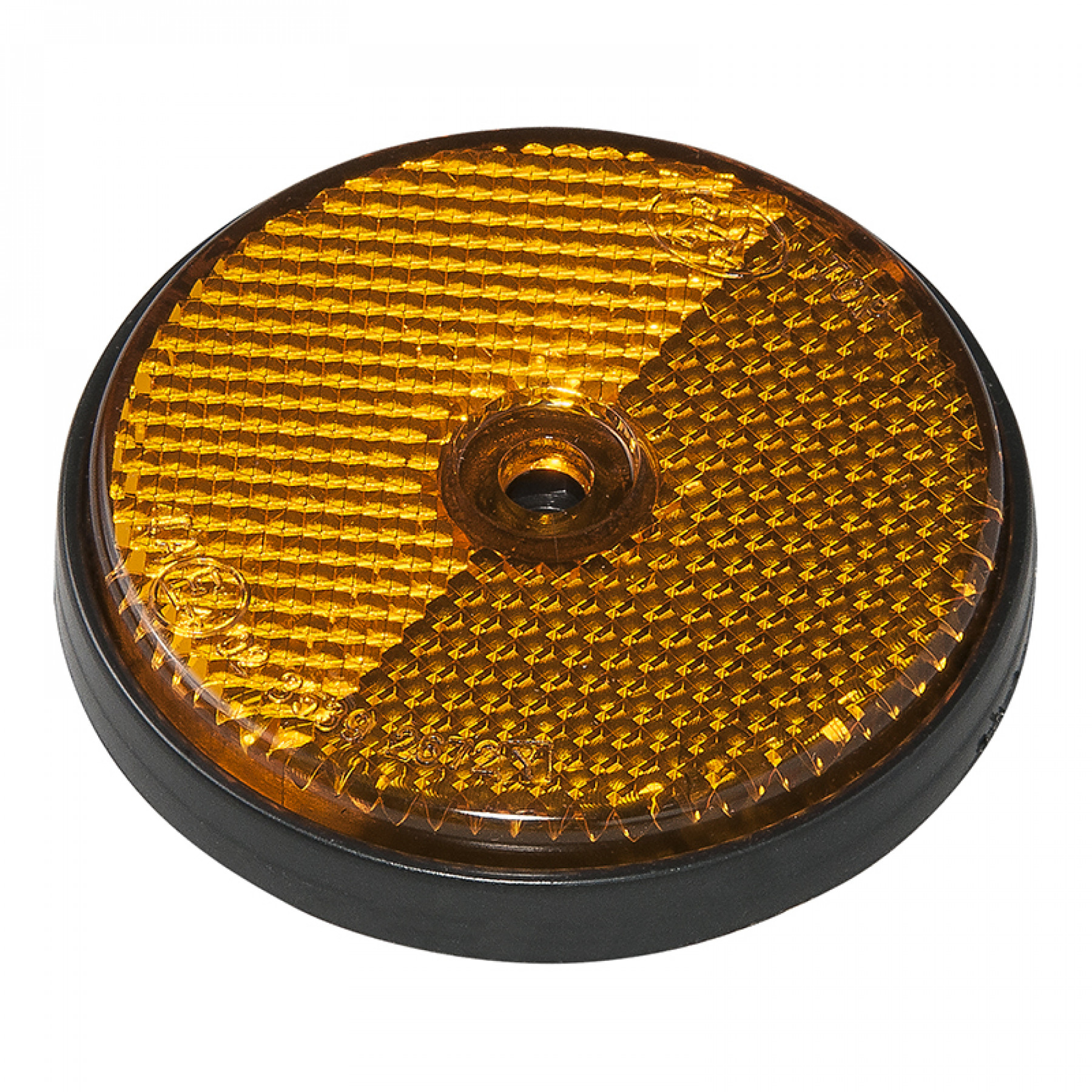 Reflector Oranje rond 60mm schroef (2) blister