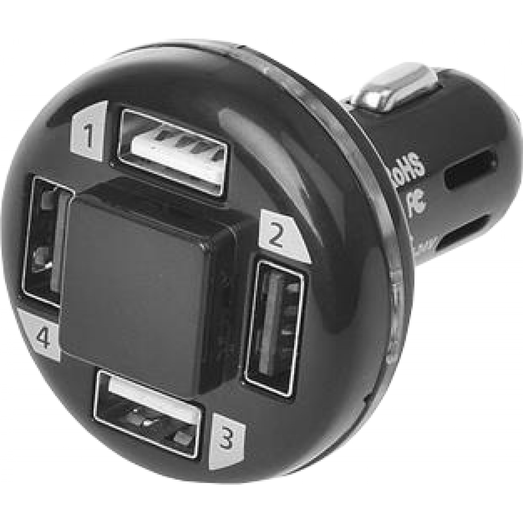 USB lader 4-weg 12/24v tbv aanstekerplug 4800mA